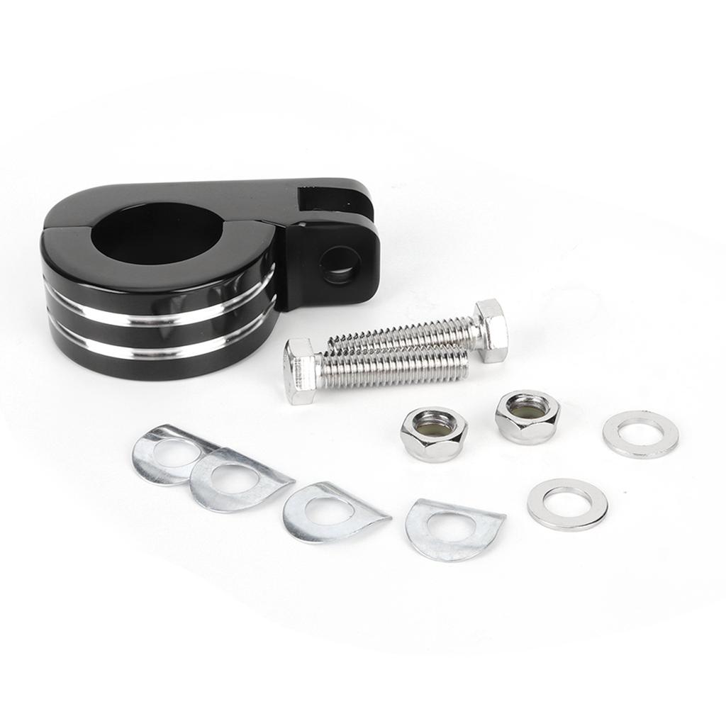 Pair of 32mm 1.25in Foot Peg Mounting Clamp Motorcycle Footrest Bracket Fit for Honda Silver and Black