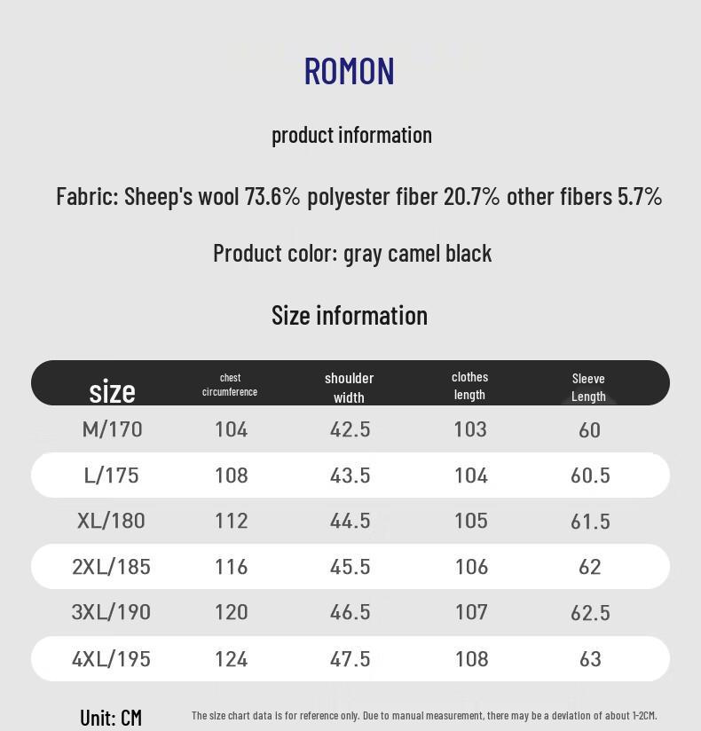 Luomeng Men's Extra Long Double-Faced Wool Blend Winter Trench Coat