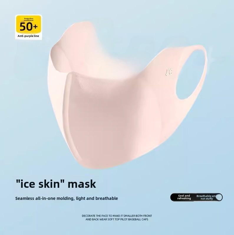 UPF50+ 3D Eye Protection Ice Silk Sunscreen Mask – Washable, Anti-UV Summer Fashion