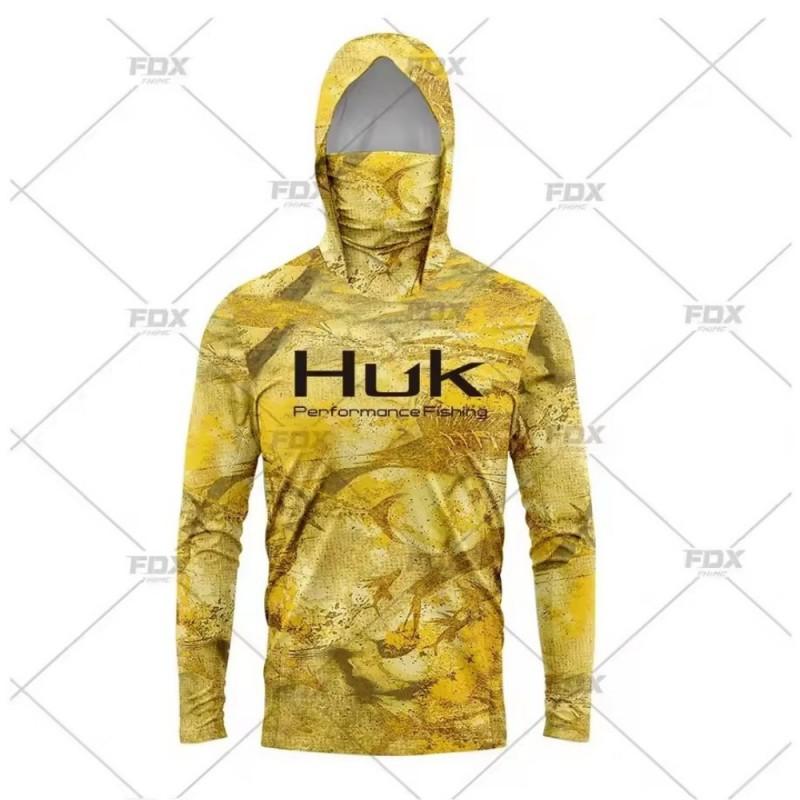 Long Sleeve Hooded Fishing Shirt With Face Cover UV Protection Quick Dry Breathable Bamboo Fiber Outdoor Angling Apparel