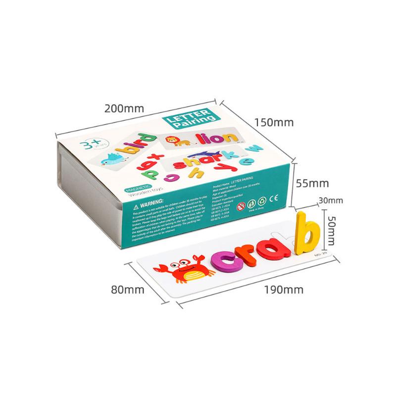 Magnetic Word Alphabet Puzzle For Kids Learning Wooden Educational Gift Toy