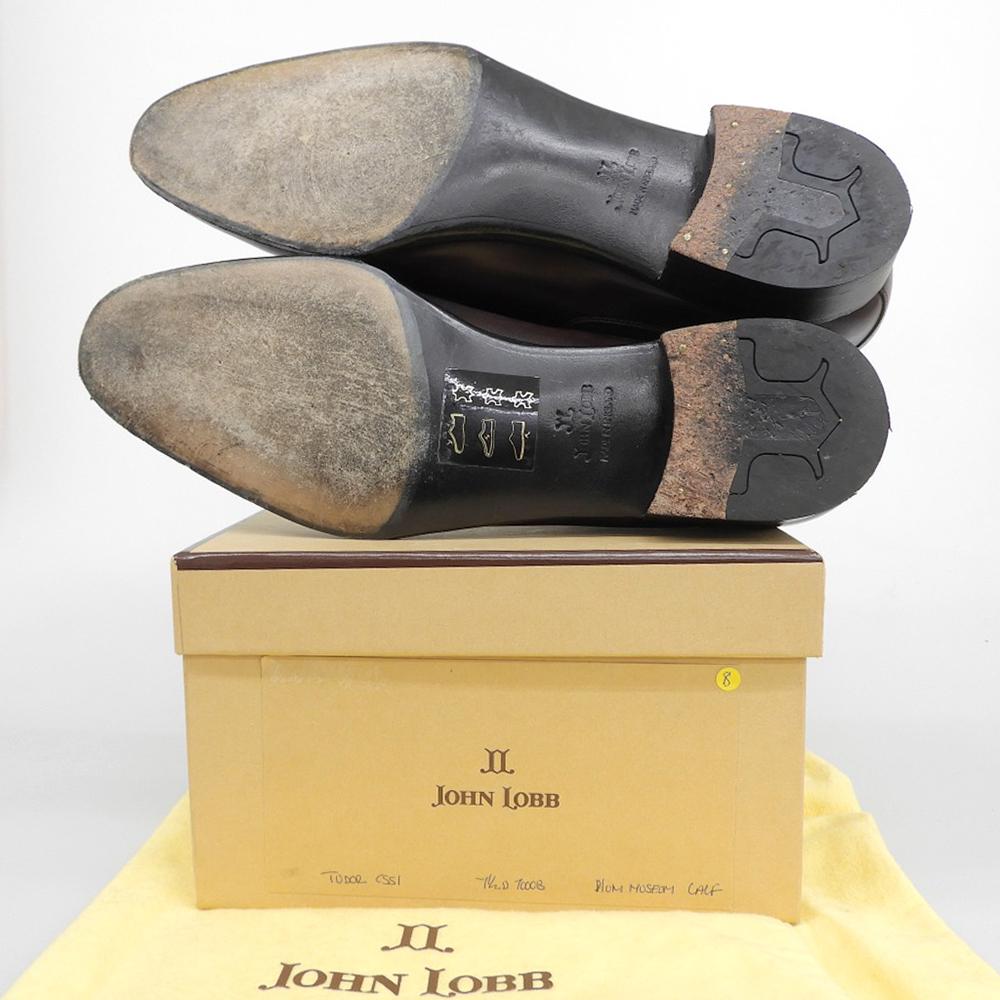 JOHN LOBB Plum Museum Calf TUDOR Men's Side Gore Boots, Brown, Size 7 1/2D, Last 7000B Shoes 7 1/2D BrownUsed