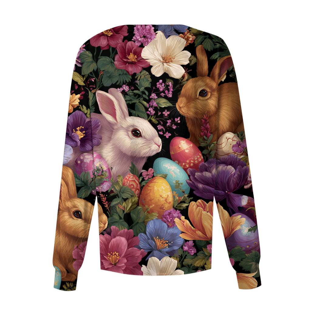 Women's Casual Long-sleeved Single-breasted Printed Protective Clothing Cardigan Top