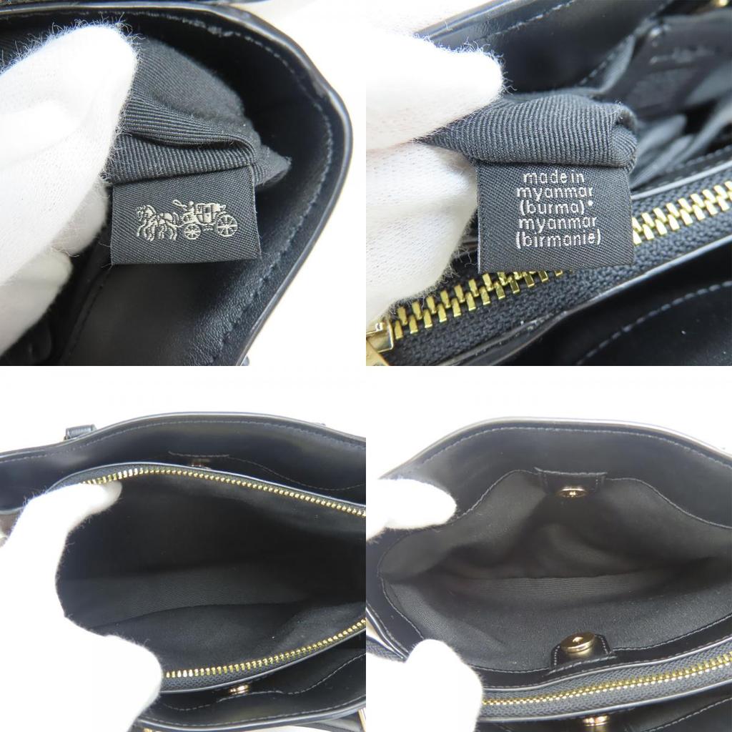 Used COACH Shoulder Bag F50054 Signature leather Dark brown black 2WAY