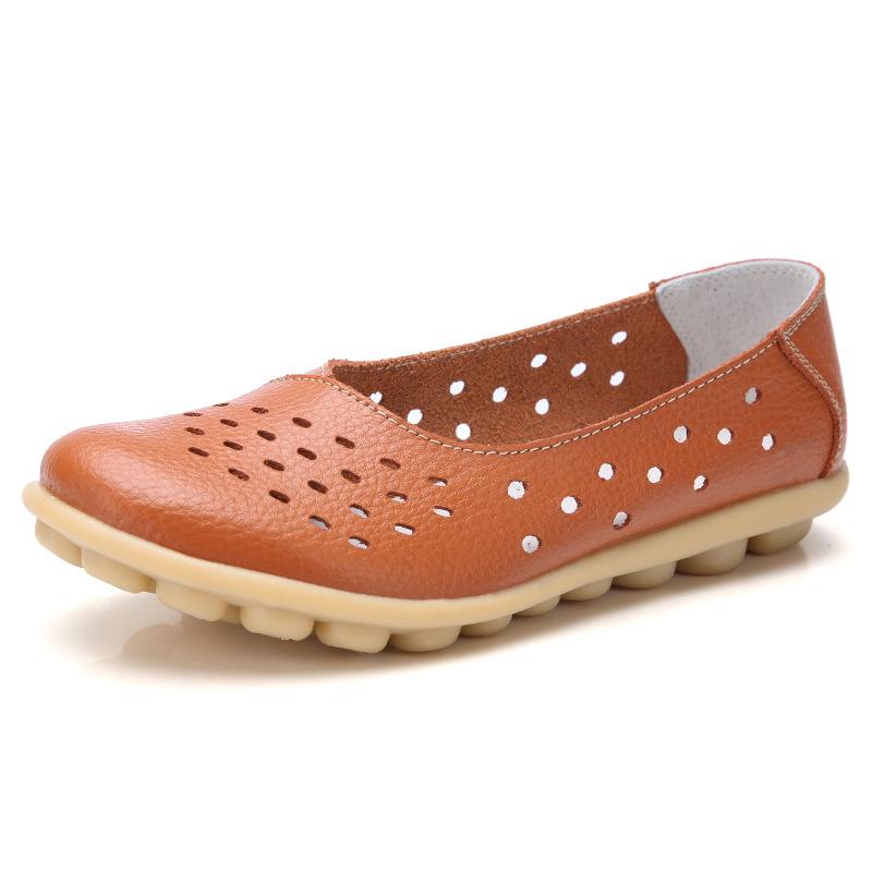 Damen Freizeitschuhe aus Leder mit Aussparungen und weicher Sohle für Winter und Herbst