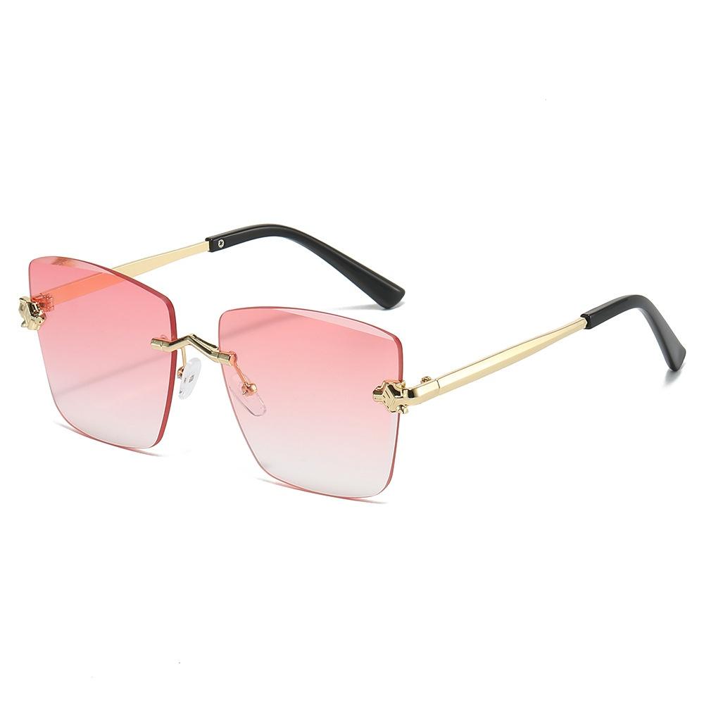 New Luxury Oversized Frameless Gradient Square Women Sunglasses Retro Fashion Brand Design Trend Men Sun Glasses Uv400