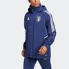 Adidas Performance Italy Condivo 22 Rain Jacket Striped Comfortable Breathable Hooded Football Shirt Men Jacket Dark-Blue HS9841