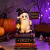 Halloween Schreibtischdekorationen Holz Tischplatten-Display Akzent für Kaminsims, Regal und Party-Dekoration, Ein ausgewählter Stil pro Packung
