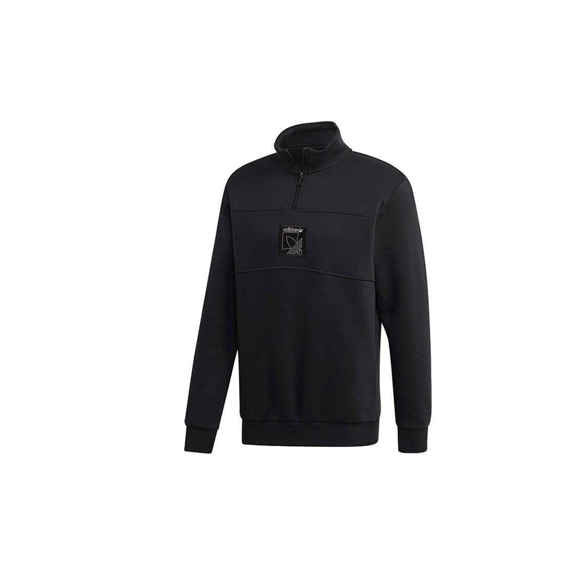 adidas originals Sprt Icon Qztt Athleisure Casual Sports Cardigan Fleece Lined Stand Collar Pullover Black Men s GD5821 M