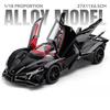 1/18 Apollo Project EVO Supercar Alloy Car Diecasts & Toy Vehicles Metal Toy Car Model Sound and Light Collection Kids Toy