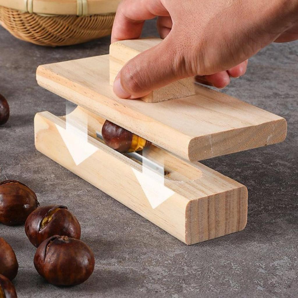 Multifunctional Chestnut Clip Nutcracker Cracker Opener Clip Manual Chestnut Peeling Tool Open Clip Wood Peeler Kitchen Gadgets