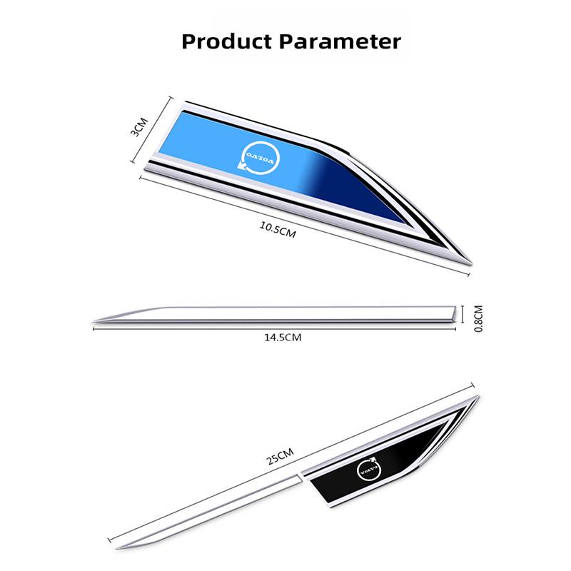 3D Metal Car Emblem Sticker Fender Side Decals For Volvo V60 V40 XC90 XC40 S60 C30 XC60 V50 V70 S90 AWD Auto Styling Accessories