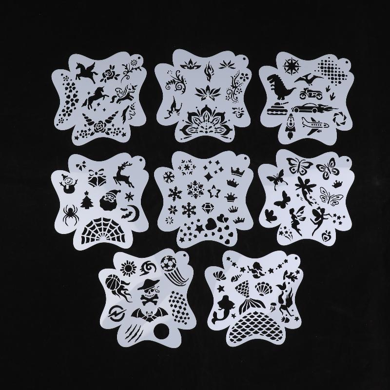 Face Paint Stencils Professional Body Art Paint Stencils Reusable For Adults Kids Easily Use Templates For Parties Makeup Tools
