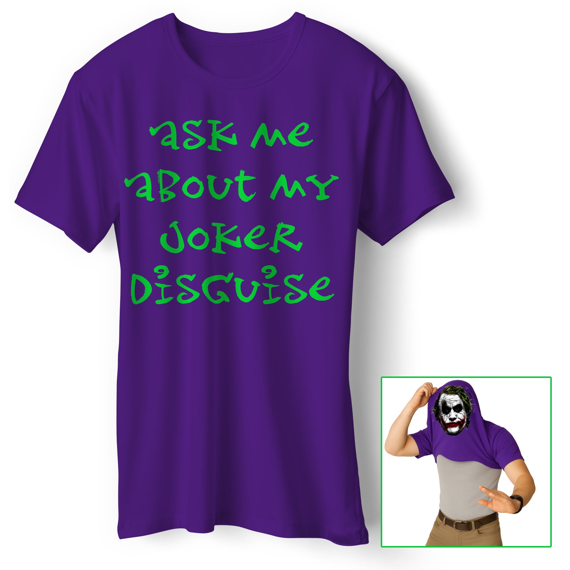 Ask Me About My Joker Disguise T Shirt Tshirt Mens Womens Unisex Tops Tees L