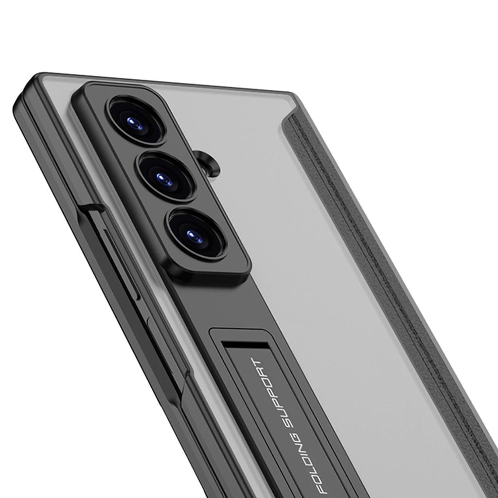 Samsung Z Fold7 Mobile Phone Case Holder Shell Film Integrated Folding Rotating Shaft Skin Like Semi Transparent Protective Cover