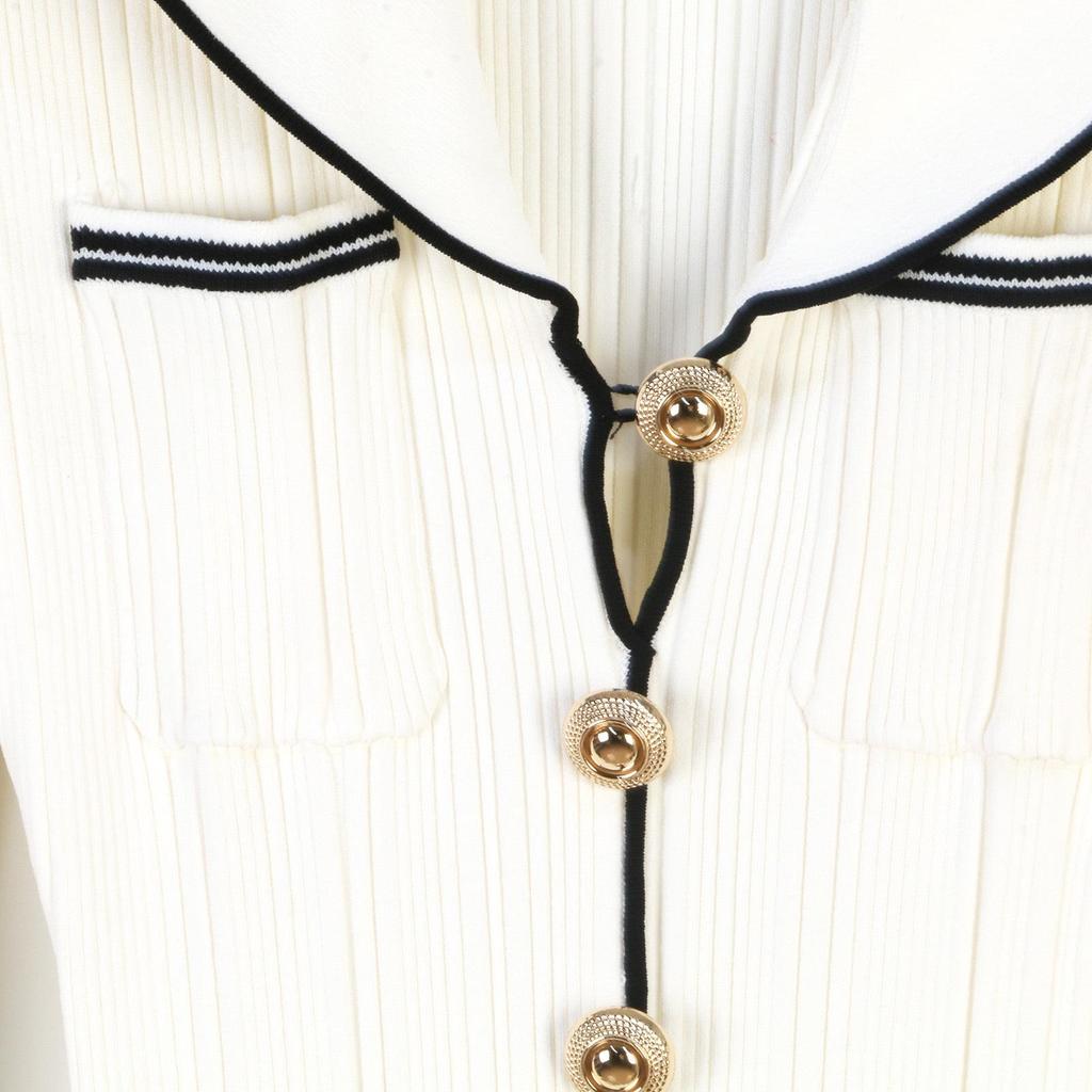 European & American Spring/Summer Women's French V-Neck Sailor Collar Slimming Knitted Fishtail Long Dress