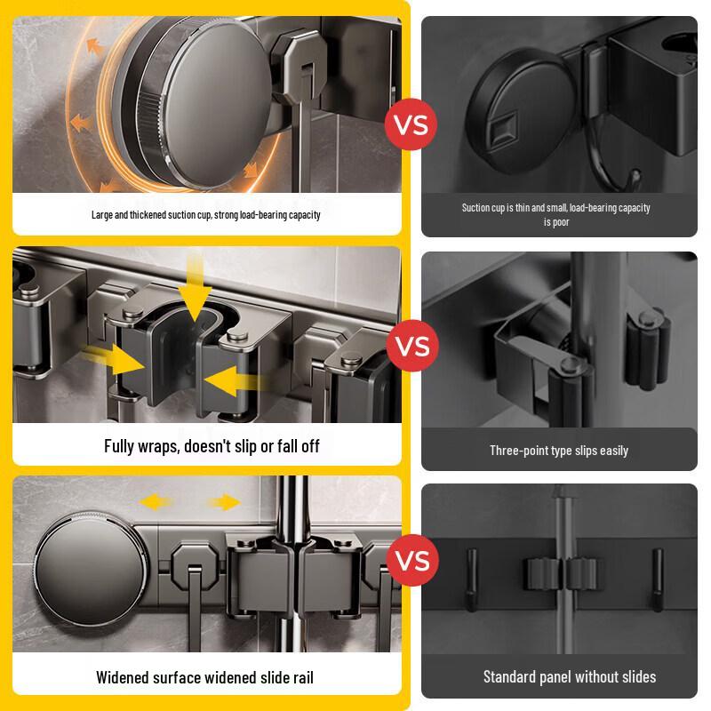 Suction Cup Wall Mop and Broom Holder