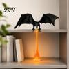 Ambient Reading Corner Lighting Dragon Bookshelf Nook Light with LED Flame Effect, Fantasy Shelf Decor, Claw Type Decor Flying Display Ornament