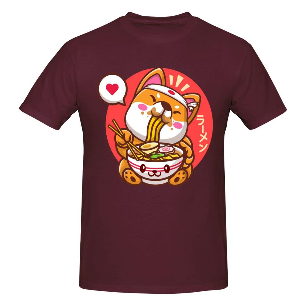 Unisex Shiba Inu Eating RaUnisex Dog Funny T Shirt Streetwear Cotton T Shirts For Unisex