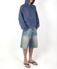 Vintage Dragon Embroidery Oversized Pigment Hoodie (Washed Blue)