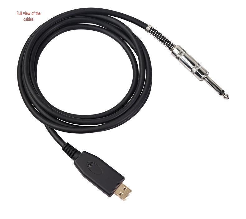Gold-Plated USB to 6.35mm Electric Guitar Double Shielded Noise Reduction Cable