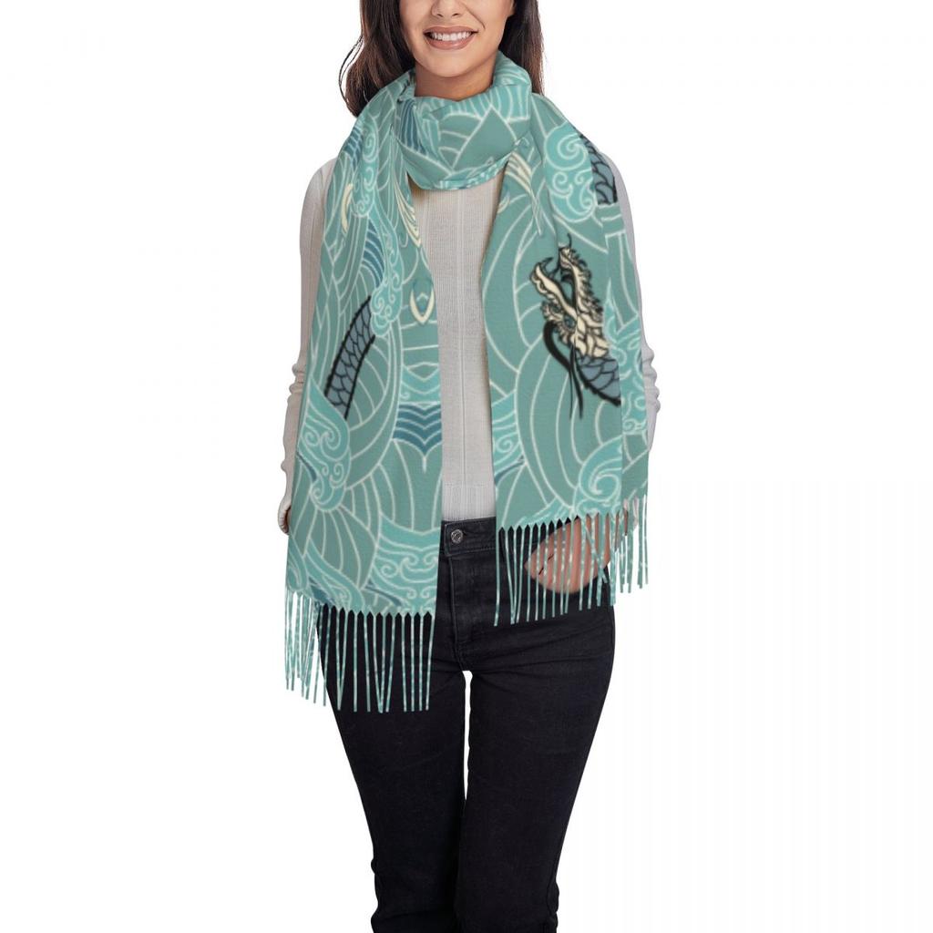 Custom Gusu Lan Sect The Untamed Tassel Scarf Women Soft Mo Dao Zu Shi Wei Wuxian Shawl Wrap Lady Winter Fall Scarves