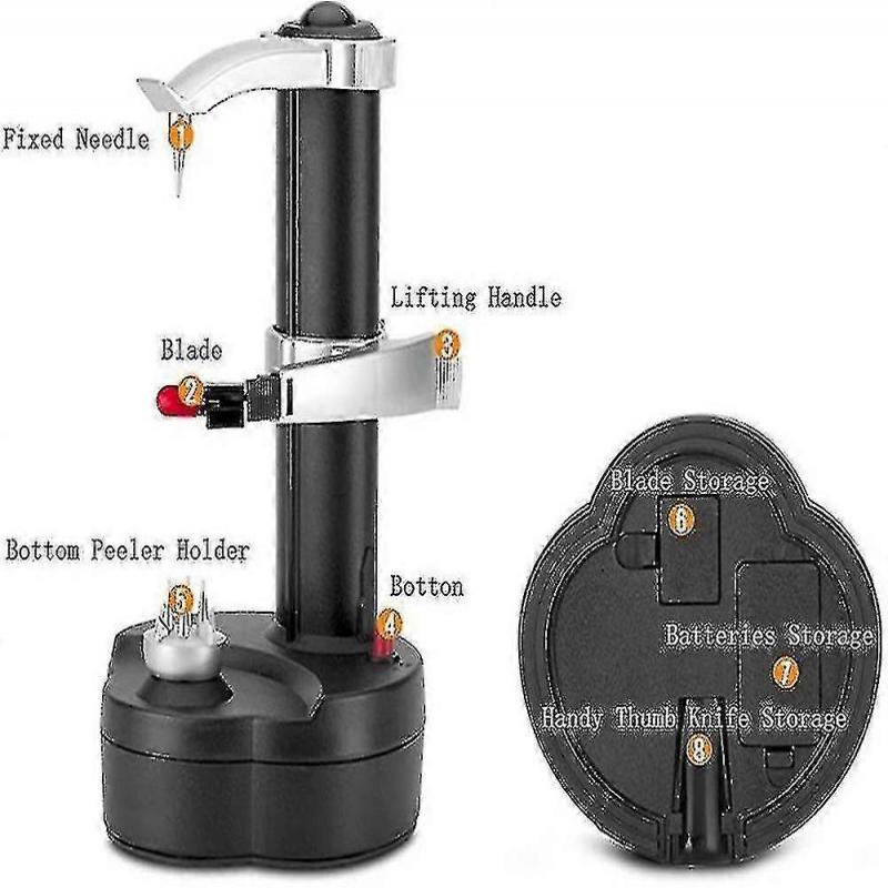 Xinhan Electric Fruit and Vegetable Peeler, Stainless Steel Electric Peeler for Apples Potatoes Carrots, Kitchen Peeling Tool