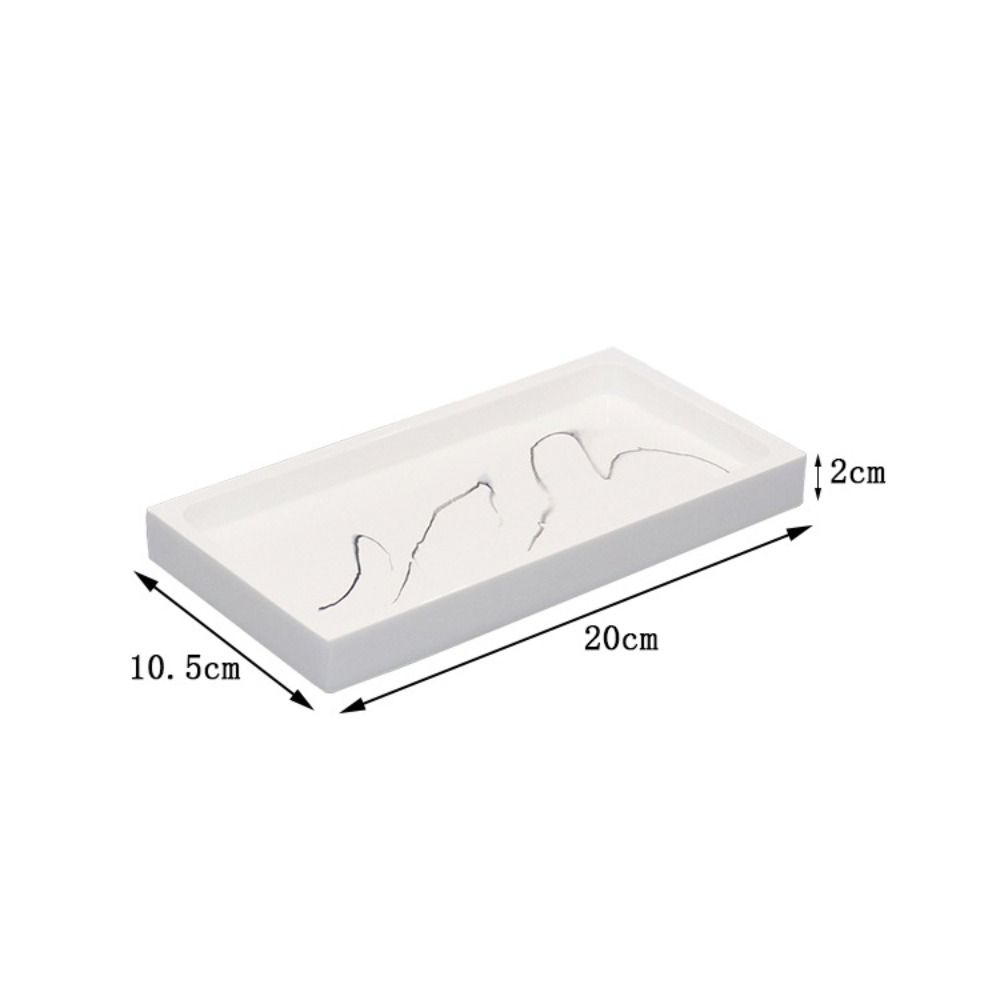 High Grade Marble Patterned Bathroom Counter Tray Resin Rectangular Soap Dispenser Tray Hotel Sink Storage Tray