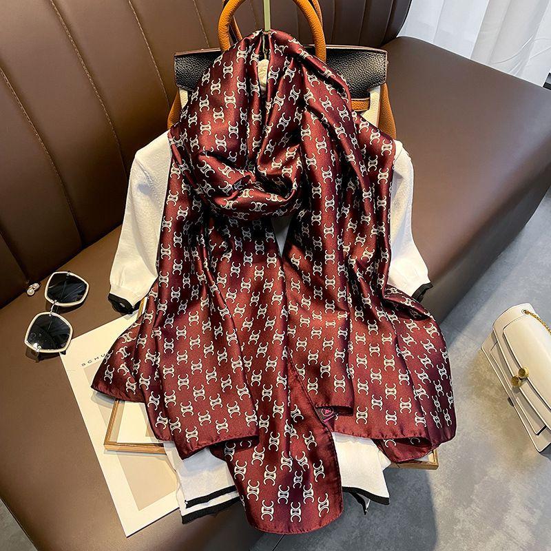 

180*90 см брендовый летний женский шарф, модные качественные мягкие шелковые шарфы, женские шали, платки, пляжные накидки, шелковая бандана 90-180cm