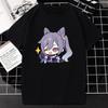 Camiseta Genshin Impact Kawaii Paimon Dibujos Animados Tops Gráficos Mujer Hombre Lindos Anime Streetwear Estética Harajuku Camiseta Ropa Mujer