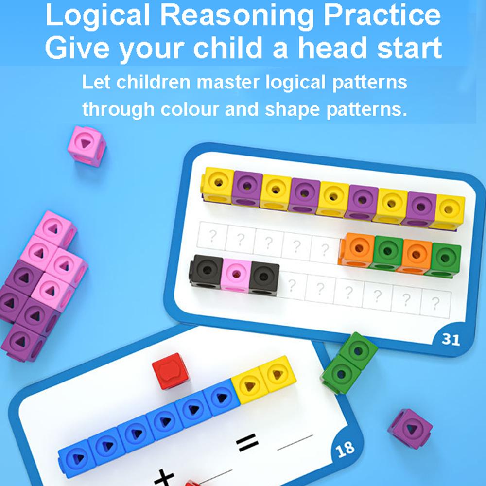 117PCS Mathematical Creative Cube DIY Building Blocks Color Classification Spatial Imagination Arithmetic Practice for Children