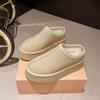 Snow Boots Women Winter New Short Cashmere Warm Thick-soled Shoes Without Heels Wool Half Slippers Women's Cotton Shoes