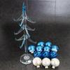 Fourcart Cute Glass Christmas Tree Ornament Set: Ball Tree Snow Blue x 3