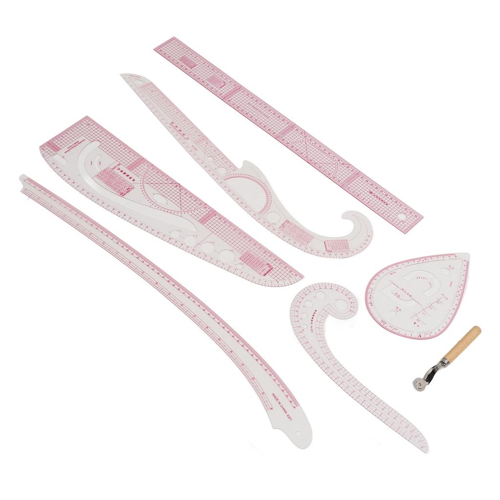 7 Stück Französische Kurvenlineale Transparentes PVC CM MM Hohe Genauigkeit Langlebiges Nählineal-Set für DIY