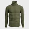 Men's Pullover Mock Neck Long-Sleeve Top - Comfortable Daily Solid/Stripe Basic Base Layer