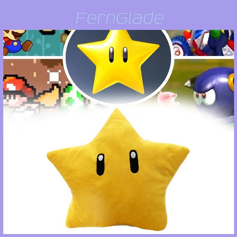 Super Mario Yellow Star Plush Toy 30cm Short Furry Figure