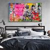 Banksy Art Love Is All We Need Canvas Painting Wall Art Print and Print Picture Graffiti Pop Street for Living Room Home Decor No Frame