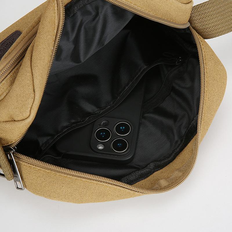 Men's Canvas Waist Pack – Large Capacity Outdoor Fanny Bag with Phone Pocket for Running Hiking & Travel