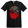 Jungle Rot T-Shirt Horror Metal Grafik Totenkopf Friedenszeichen Rotes Tropf-T-Shirt