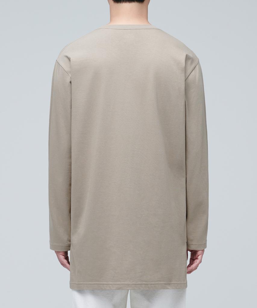MUSINSA STANDARD Layered Crew Neck Long Sleeve T-Shirt_Long Length [Dusty Beige]