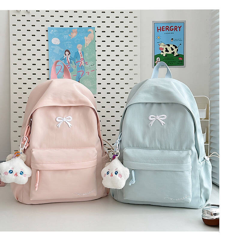 New Stylish Embroidered Backpack Korean Japanese Style Cute Casual School Bag for Girls Students Daily Commute Travel Bag