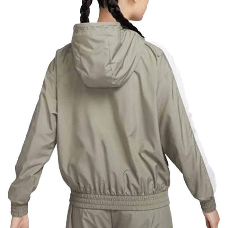 Nike Solid Color Sports Casual Zip-Up Hooded Loose Jacket Women Jackets Green FV6299320