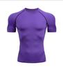 Men Gym Sport T-shirt Compression Elastic Quick Dry Tight Sweat-Wicking Breathable Jogging Running Fitness Athletic Workout Tee