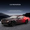 Electroplated 1/32 Alloy Dodge Hellcat Sports Car Model with Light and Sound Effects Collection Miniature Voiture Diecast Toy Vehicle