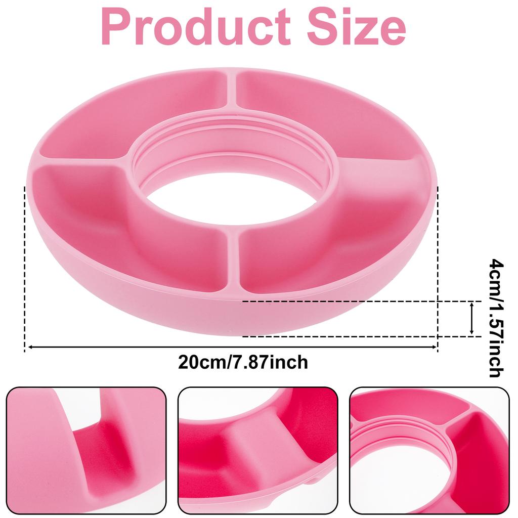 Snack-Ring 4-Fach Snack-Behälter Sichere Silikonbecher Snack-Tablett Wiederverwendbare Becher Snack-Platten Snack-Ring für 40oz Becher