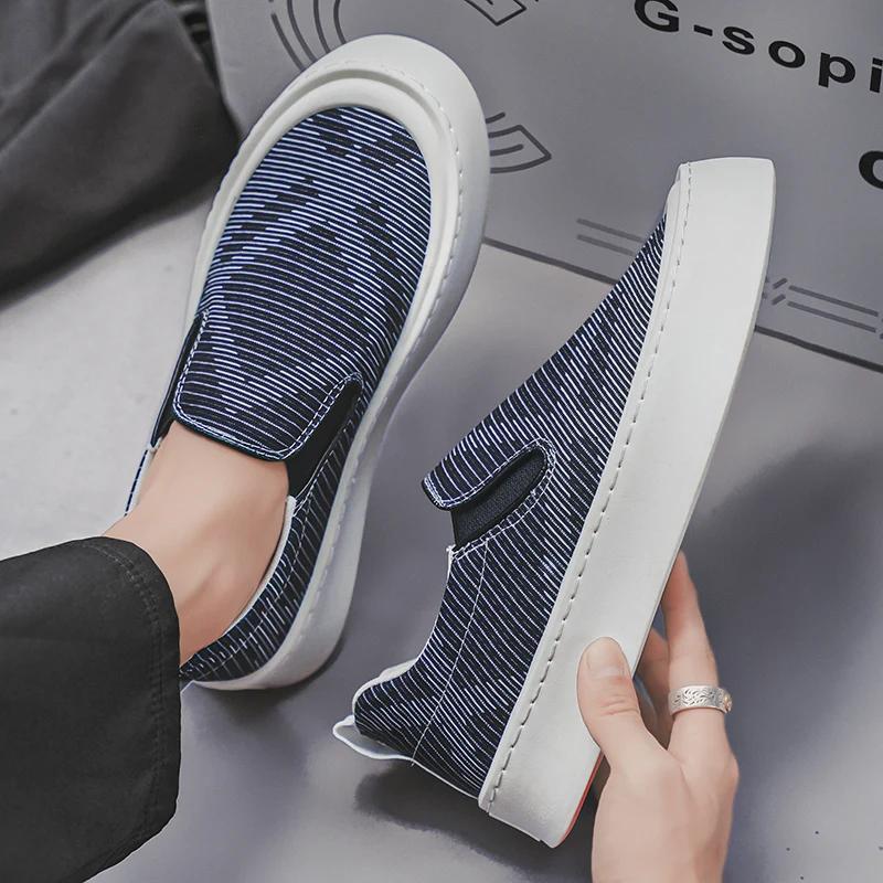 Тканевые повседневные лоферы-кроссовки мужские кроссовки для спорта и отдыха на платформе — фото 6