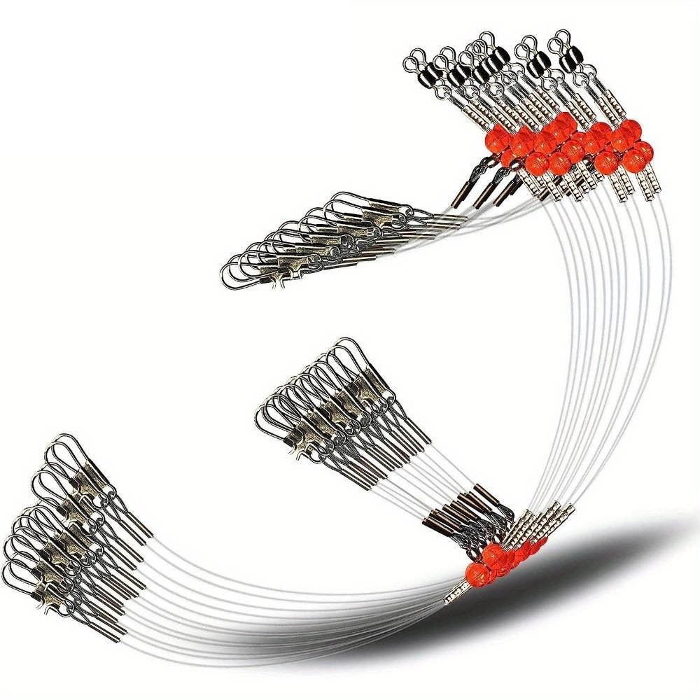 6pcs Stainless Steel Fishing Leader Rigs Fishing Wire Fishing Rigs with Snap Perch