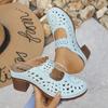 Sandales Plateforme à Talons Hauts Grandes Tailles pour Femmes Sandales à Talon Épais Légères Claquettes Compensées d'Été Chaussures Confortables Antidérapantes Femme