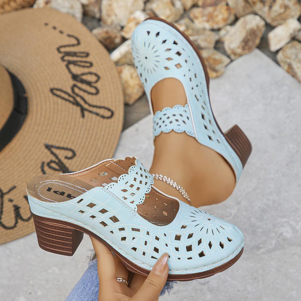 Sandales Plateforme à Talons Hauts Grandes Tailles pour Femmes Sandales à Talon Épais Légères Claquettes Compensées d'Été Chaussures Confortables Antidérapantes Femme