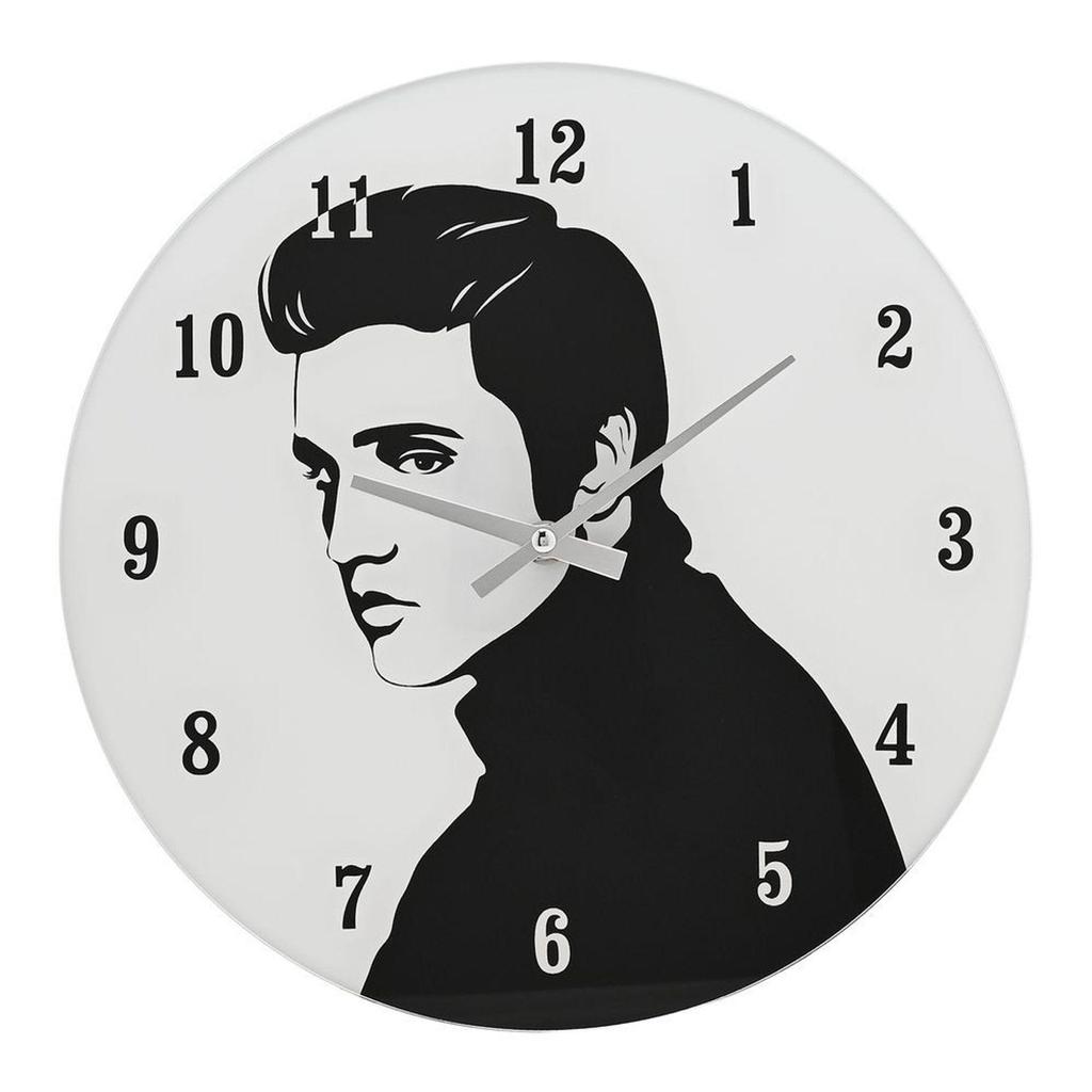 Hometime Iconic Collection Glassveggklokke 30cm The King Of Rock & Roll